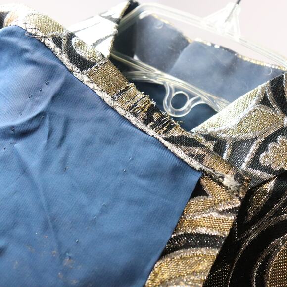 Vintage Handmade Gold & Black Lame Brocade Dress High Neck Long Sleeve Glam M/L - Picture 7 of 7